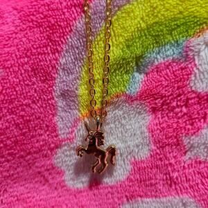 Gold Unicorn Adjustable Chain Charm Necklace